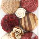 Decorative Bowl & Vase Filler Balls for Home Decor, Set of 6 PCS Natural Tone Rattan Wicker Balls Centerpieces Decoration, Decorative Orbs Vase Bowl Filler for Table Centerpieces
