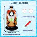 Inflatable Baseball Pitching Target Game for Adults Fun Training Toss Game with Mini Baseballs Sports Pool Floats Water Games for Beach Indoor Outdoor Activities Yard Family Birthday Party Favor