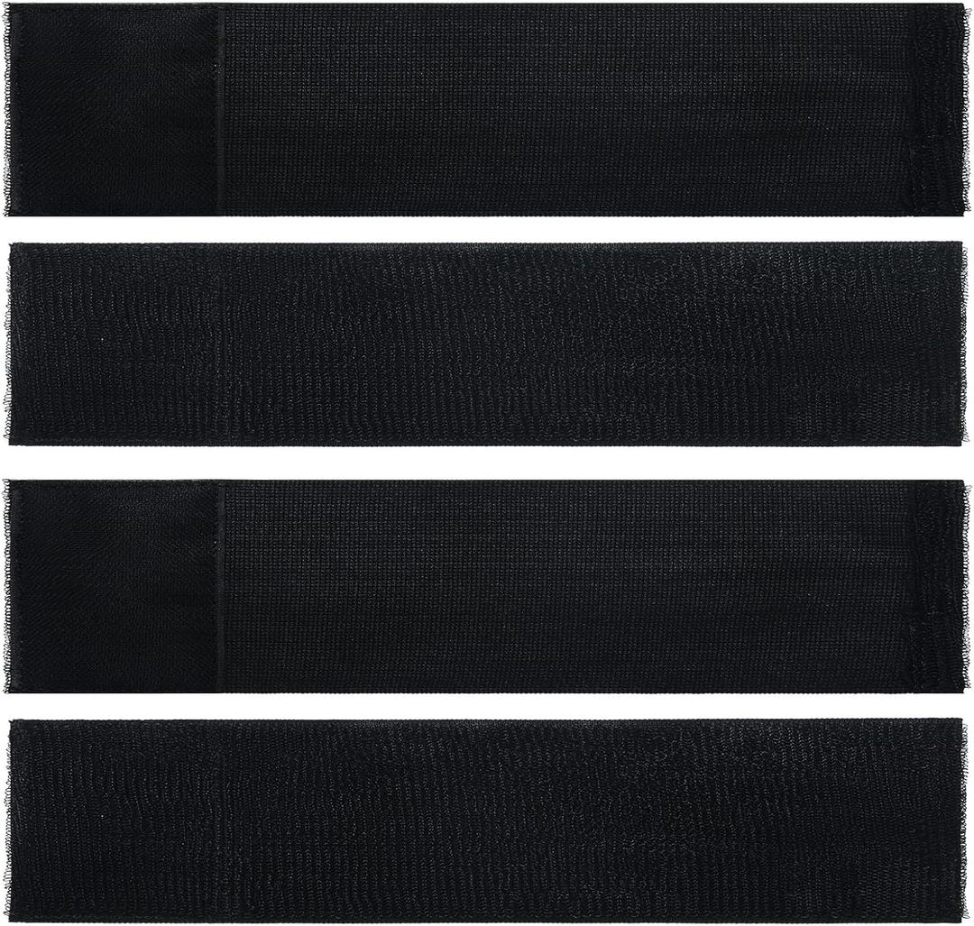 Geiserailie 4 Pcs Extender Strap Reusable Ice Belt Extender Strap Multipurpose Elastic Hook and Loop Extension for Ice Pack Black Back/Knee/Ankle Braces, Vests, Wraps, and Belts (2 x 11 Inch)