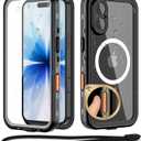 Beasyjoy for iPhone 17 Case Waterproof, Built-in Screen Protector & Full Body Protection, Heavy Duty Rugged Military Shockproof Dustproof Case for Outdoor, Compatible with MagSafe, 6.3 inch Black