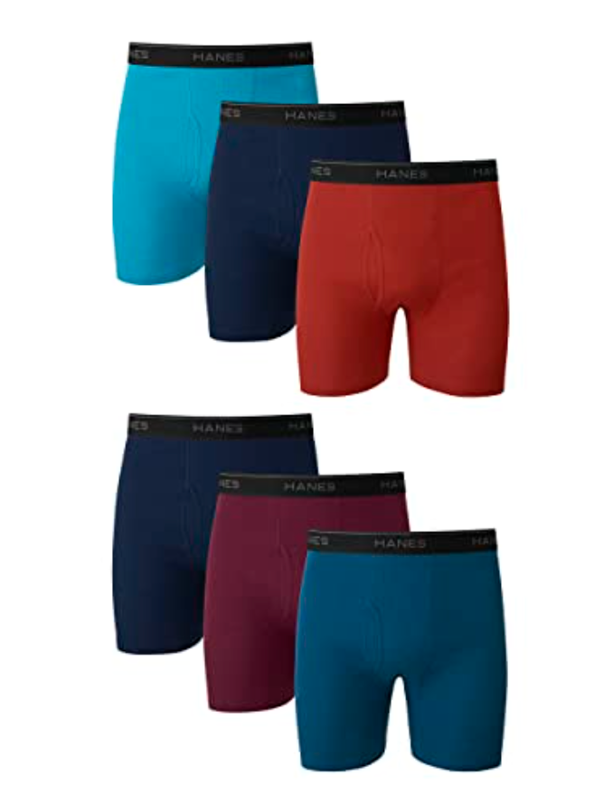 Hanes Mens Underwear Briefs, Cool Dri Moisturewicking Cotton Norideup For Men 6 Pack Assorted, Large US