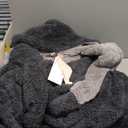 Mens Plush Robes Full Length, Big and Tall Fleece Hooded Bathrobe Warm Fluffy Cozy Winter Housecoat Floor Length. M