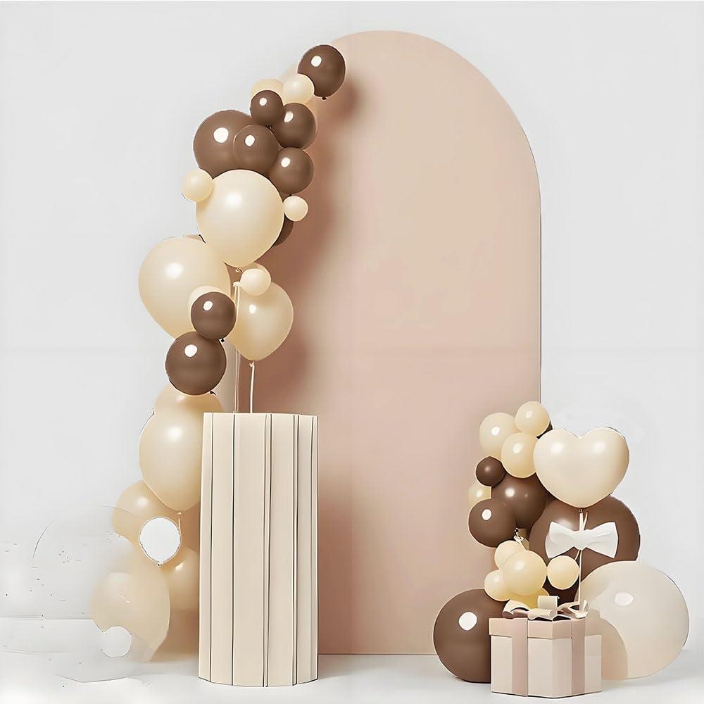 Nude 7.2 FT Arch Backdrop Cover, Nude Chiara Backdrop Covers, Khaki Wedding Arch Cover for Birthday Wedding Party Decoration