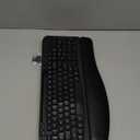 Ergonomic Wireless Keyboard with Cushioned Wrist Rest, Wave Keys, Phone Holder, Comfortable Natural Typing, 2.4GHz Full Size Cordless USB Computer Keyboard for Windows, Mac OS, Laptop, PC (Black)