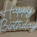 Happy Birthday Neon Sign for Wall Decor, LED Happy Birthday Light Up Sign, USB Powered Dimmable Neon Light for Birthday Party Decorations Backdrop, Warm White 21x15