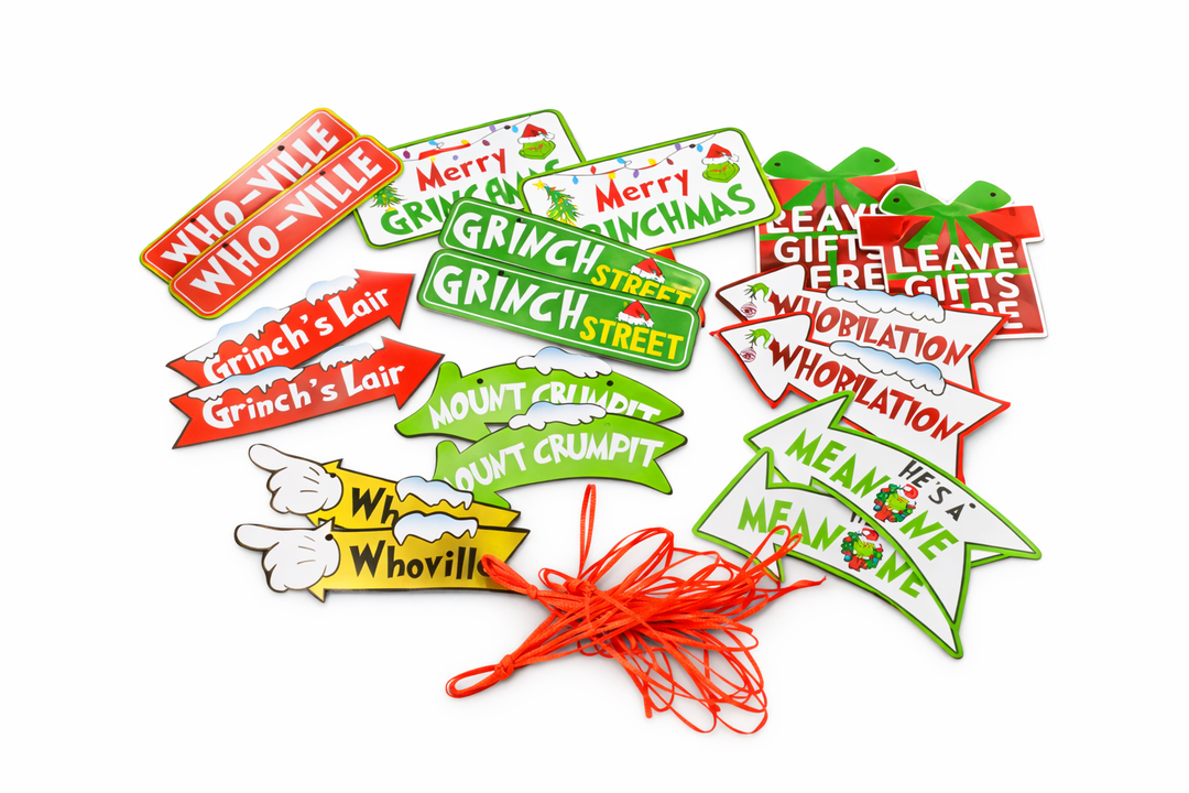 18PCS Grinch Christmas Tree Ornaments Hanging Decorations for Xmas Home Indoors