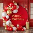 7.2FT Red Round Backdrop Cover for 5 to 7.2ft Circle Arch Stand - Haefoo Adjustable Round Arch Cover Circle Backdrop Cover for Birthday, Wedding Arch, Baby Shower Photography Background Party Decor