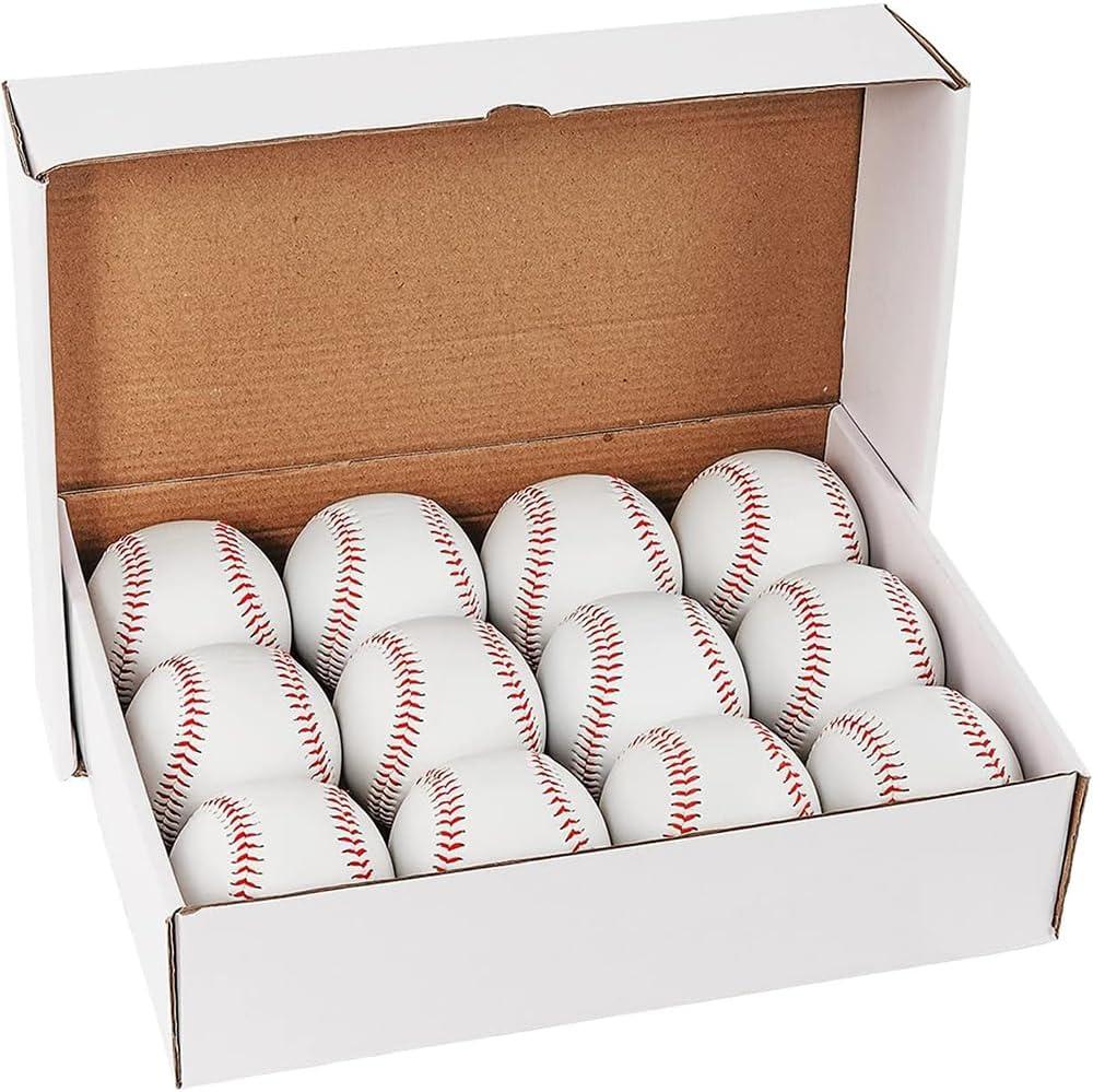 of Training Baseballs - Standard Size, 12 Pack Unmarked & Blank 9 inch for Practice & League Play, Autographs, Pitching, Gifts