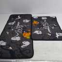 Halloween Kitchen Mats for Floor, Halloween Decorations Non Slip Backing Halloween Kitchen Rug Set of 2 Low-Profile Mat Halloween Decor for Home Party (1'5" x 3'11" (Rectangular), Black)