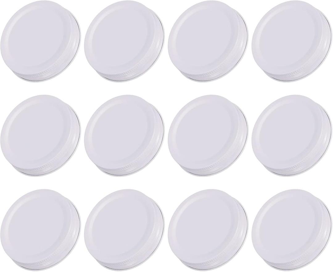 uxcell Mason Jar Lids, 70mm/2.76" Regular Mouth Tin Plate Caps Leak Proof for Canning Jars Kitchen Storage, (Light Purple 12Pcs)