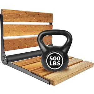 Folding Shower Seat Teak, Bath Safety Furniture Stainless Steel, Shower Seats for Elderly, Fold Down Shower Seat (Black) Folding Shower Seat Teak, Bath Safety Furniture Stainless Steel, Shower Seats for Elderly, Fold Down Shower Seat (Black)