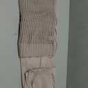 ANRABESS Women Two Piece Outfits Crochet Sheer Knit Sweater Top Wide Leg Pants Lounge Matching Sets Sweatsuit Travel Clothes (Medium, Light Khaki)