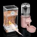 lemtrflo No Mess Bird Feeder Water Dispenser Set, Bird Feeder for Cage, Cage Accessories for Cockatiels, Finches, Budgies and Canaries (pink)