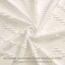 Siiluminisoy Extra Long Boho Shower Curtain Woven Fabric 84 in Cream Shower Curtain, 72 x 84, Tufted Chevron Striped Modern Chic Textured Minimalist Bathroom Shower Curtains