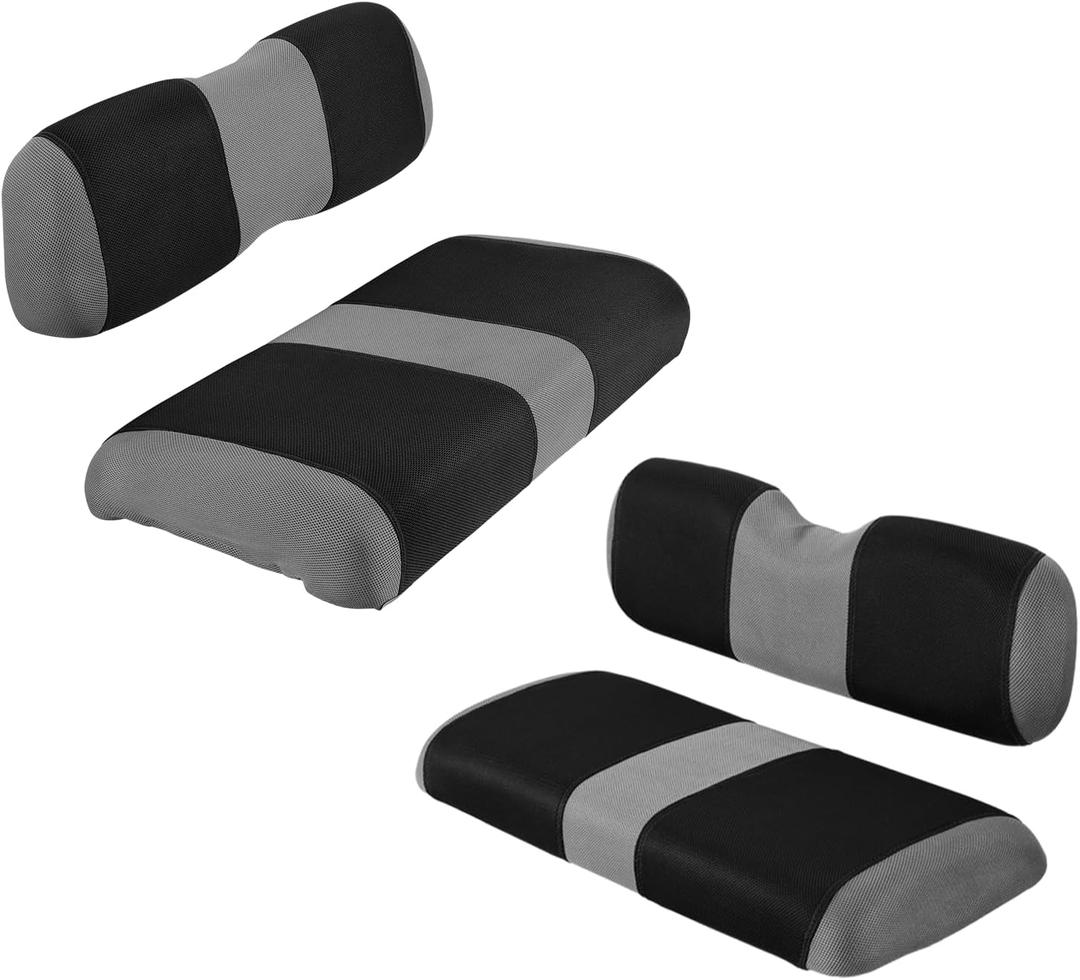 Universal Club Car DS Golf Cart Seat Covers Dress UP Older Golf Cart, Durable Breathable Material Front and Back Seat Cover Fit for ds, Club Car DS Seat Covers Front and Back, Black (Gray)