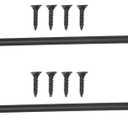 MECCANIXITY 8 Inch Hook and Eye Latch for Doors, Stainless Steel Barn Door Lock Gate Latch Cabinet Hook Latch & Eye with Mounting Screws for Slide Barn Shed Wooden Fences, Black 2 Set