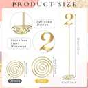 Therwen 20 Pcs Metal Table Numbers 1-20 Table Numbers for Wedding Reception 12 Inch Stainless Steel Party Desk Figure with Sturdy Holder Base for Banquet Wedding Party Event Catering(Gold)