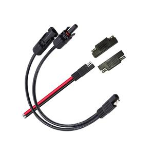 Solar Panel Connectors 10AWG Compatible with MC-4 Solar Connecter to SAE Adapter PV Extension Cable Wire for RV Caravan Solar Panels Battery Charger kit with Two SAE to SAE Polarity Reverse Adapters