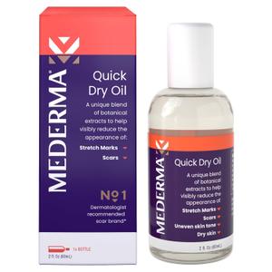 Mederma Quick Dry Oil - Scar and Stretch Mark Treatment, Improves Appearance with Natural Botanical Extracts, Paraben-Free, Fast-Absorbing, Hydrates Dry Skin, Reduces Uneven Skin Tone, 2.02 Oz (60ml)