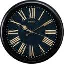 Seiko 16 Inch Splash Resistant Outdoor Wall Clock, Black