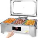 Electric Chafing Dishes Buffet Set: Stainless Steel Chaffing Server Chafer with Temperature Control (Third Size)