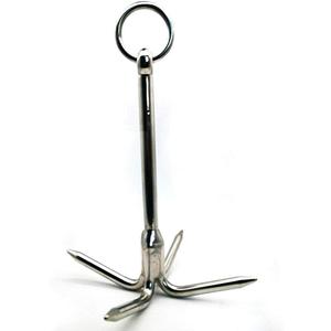 9" Heavy Duty Stainless Steel 316 Grappling Hook with 4-Claw Stainless Steel Climbing Hooks for Anchor Retrieving, Outdoor Hiking, Tree Limb Removal,Boat Anchor