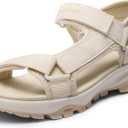 DREAM PAIRS Women's Sandals Open Toe Lightweight Summer Shoes Walking Casual Outdoor size 8 Beige