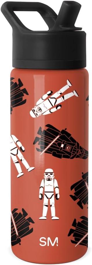 Simple Modern Kids Summit Water Bottle with Straw Lid | Star Wars 18oz Stainless Steel Cup Insulated Tumbler for Boys, Girls, School | Star Wars Here Comes Trouble