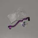 Hillban Cat Collar Diamond Chain Glitter Collar Walking Metal with Secure Buckle Cat Pet Necklace with Paw Charm and ID Tag Bell Link Cuban Jewelry Accessories Gift (10 Inch, Steel Black, Purple)