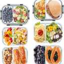 GULFLIN 2 Compartment Glass Meal Prep Containers, Only 1 Pack Reusable Food Storage Containers with Lids, Lunch Containers for Adults, Portion Control, Airtight, Freezer to Microwave Safe(34oz+22oz)