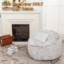Bean Bag Chairs Cover No Filler Soft Washable Plush Fiber Adult Beanbag Chair Fuzzy Fur Cover Without Filling Snow Coffee Bean Bag Cover