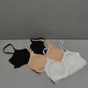 Mini Camisole Bra Wireless Padded Bra with Adjustable Straps for Women Girls (Black, White, Nude, Medium)