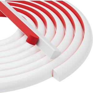 Flexible Quarter Round Peel and Stick Trim - Silicone Rubber Molding for Floor, Bathrooms, Kitchens, Countertops (78inch, White)