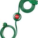 DEWENWILS 12 FT Extension Cord with Multiple Outlets, ON/Off Foot Switch Power Cord, Angled Flat Plug, 2-Prong 3 Outlets, 16/2C, Green, ETL Listed