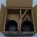 MIAMIO  15 oz Coffee Mugs/Mug Set of 4 - Ceramic Mug for Coffee, Latte, Cappuccino, and Tea - Oasis Collection (Black)