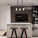 XILICON Contemporary 3-Light Black Kitchen Dining Room Chandelier Light Fixture, Rustic Pendant for Island Table, Dimmable, UL Listed, Easy Install, E26 Base, Metal, Indoor, Ceiling Mount
