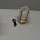 Crystal Lantern lamp with Touch Dimming, Rechargeable LED Table Lamp, 3-Color Adjustable Brightness,4200mAh Battery Powered Desk Light for Bedroom, Restaurant, Outdoor (1-Pack, Gold)