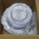 U-QE 60 Pieces Clear Plastic Plates for Party - Disposable & Reusable - Reef Disposable Plates - Premium Hard Plastic Plates for Wedding - Including 30 Dinner Plate 10 '' & 30 Dessert Plate 7 ''