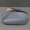 EACHY Travel Makeup Bag, Large Capacity Cosmetic Bag for Women, Waterproof PU Leather, Flat Open Portable Toiletry Bag for Skincare, Brushes & Travel Essentials (AN-Blue)