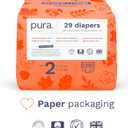 Pura Hypoallergenic Diapers, Size 2 (7-13 lbs) Totally Chlorine Free, Wetness Indicator, Suitable for Sensitive Skin, Soft Organic Cotton Comfort, Overnight, 1 Pack of 29 Baby Diapers