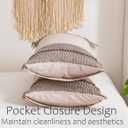 Taupe Tassel Pillowcases, Khaki Standard Pillow Cases Set of 2, Soft Washed Microfiber, Taupe Handmade Tassel Pillow Cover, 2 Pack (Queen, Taupe Tassel)