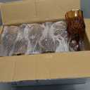 XUWAIDSGN 7oz Plastic Vintage Wine Glasses Drinking Glasses Unbreakable Wedding Glassware Crystal Water Goblets Reusable Drinkware Vintage Champagne Flutes (24, Brown)