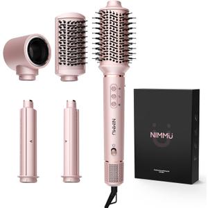 Nimmu 5 in 1 Blow Dryer Brush Set, 110,000 RPM High-Speed Negative Ionic Blow Dryer Brush Fast Drying, Multi Hair Styler Curlers, Hot Air Styler for Curling Volumizing Straightening Styling