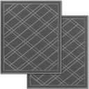 SlipToGrip Universal Door Mat, Plaid Design - Grey, 42 x 5 - No Slip, Durable and Washable, Outdoor and Indoor Floor Welcome Mat Entry - Front Door, Dust Absorbent, 2pk