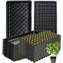 72-Cell Seed Trays with Drainage Trays-10 Sets 20 Packs-1020 Durable Plastic Plant Tray for Seed Germination21x11x1.81 in