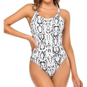 Edelqual One Piece Swimsuit for Women High Cut Swimwear Cutout Sexy Monokini Tummy Control Bathing Suit XXL