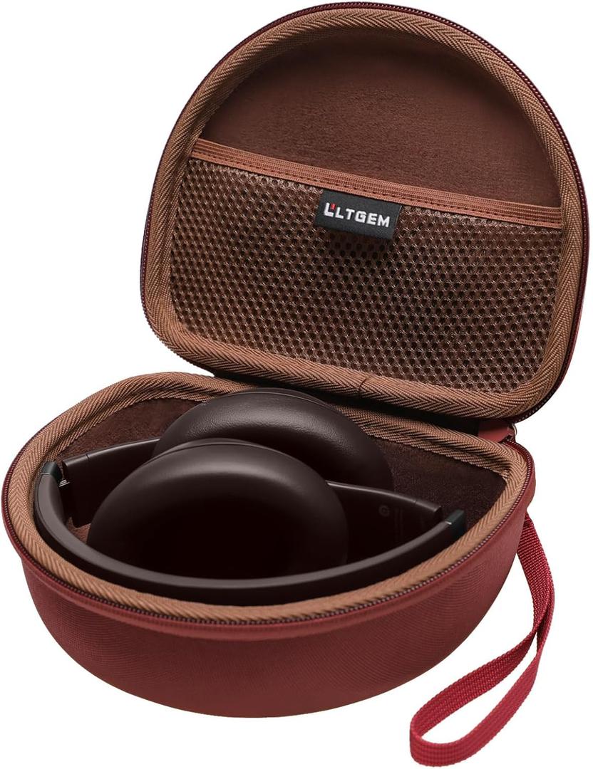 Headphone Case Compatible with Beats Studio Pro/Solo 4 / Studio 3 / Solo 3 / Picun B8 / BERIBES/JLab JBuds Lux ANC Wireless Bluetooth Noise Cancelling Headphones, Claret+Brown(Case Only)
