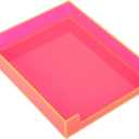 Paper Tray Acrylic File Organizer for Desk Letter Tray Desk Organizer Document Holder Sorter Storage for A4 Office Supplies Magazines, 13.8x10.6x2.4 Inches, Neon Pink