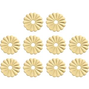 uxcell 10pcs Cabinet Knob Backplate, 1.22 Inch Lotus Leaf Shape Radial Brass Backplate Washers Classical Furniture Decoration Gasket for Cabinet Drawer Cupboard Doors Hardware