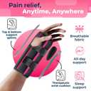 DR. BRACE Adjustable Wrist Brace Night Support for Carpal Tunnel, Doctor Developed, Upgraded with Double Splint & Therapeutic Cushion,Hand Brace for Pain Relief,Injuries,Sprains (L/XL Right Hand, Black-Pink)